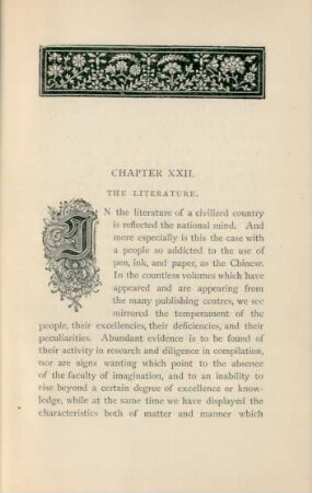 Chapter XXII. The litterature