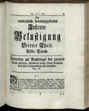 Insecten-Belustigung Vierter Theil. Eilfte Tabelle [bis] Vierzehende Tabelle.