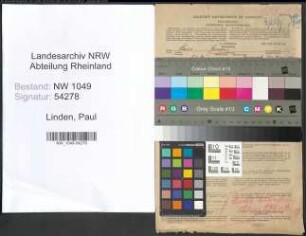 Entnazifizierung Paul Linden , geb. 08.01.1916 (Geschaeftsfuehrer)