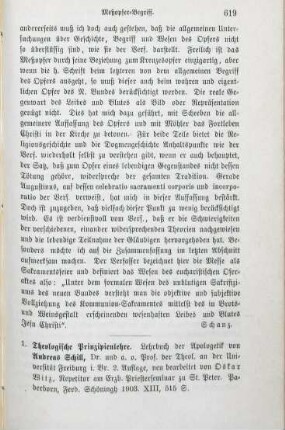 619-621 [Rezension] Schill, Andreas, Theologische Prinzipienlehre