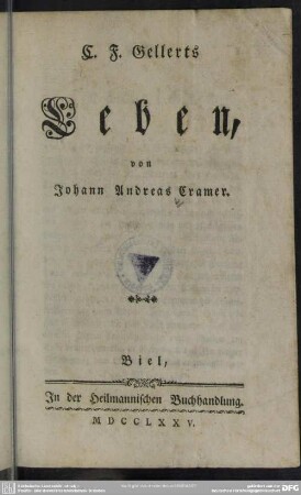 C. F. Gellerts Leben