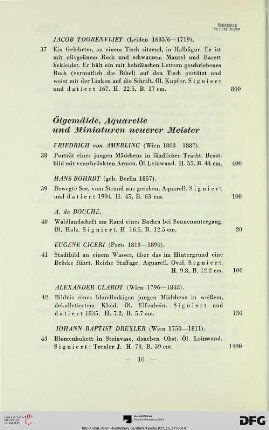 Ölgemälde, Aquarelle und Miniaturen neuerer Meister (Nr. 38-90)