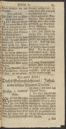 Der ander Theil/ Dieses Gesangbüchleins/ Inhaltende etlicher Psalmen Davids.