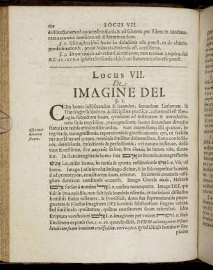 Locus VII. De Imagine Dei