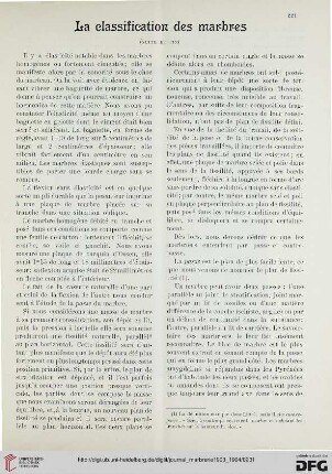1: La classification des marbres, [3]