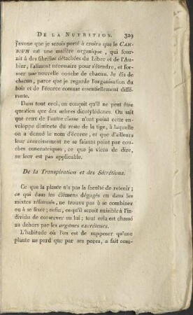 De la Transpiration et des Sécrétions.