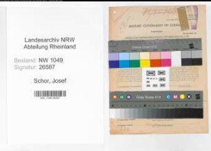 Entnazifizierung Josef Schor , geb. 07.06.1903 (Feuerwehrmann)