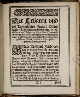 Der Erbaren und viel Tugentsamen Frawen Otilien Kochs/ [...]