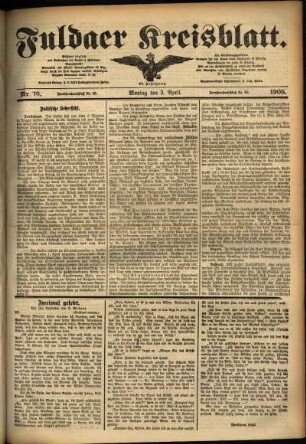 Ausgabe vom Montag, den 03. April 1905.