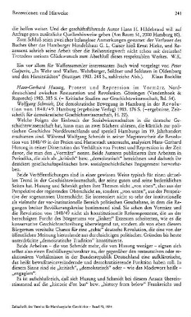 Husung, Hans-Gerhard :: Protest und Repression im Vormärz, Norddeutschland zwischen Restauration und Revolution, (Kritische Studien zur Geschichtswissenschaft, 54) : Göttingen, Vandenhoeck & Ruprecht, 1983