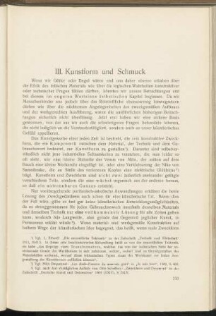 III. Kunstform und Schmuck