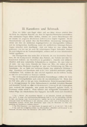 III. Kunstform und Schmuck
