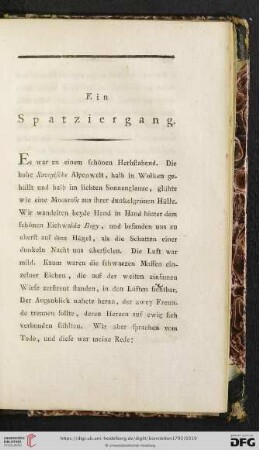 V. Ein Spatziergang