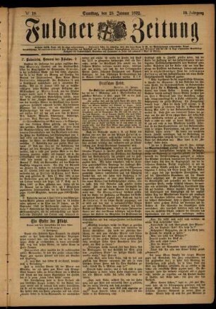Ausgabe vom Samstag, den 23. Januar 1892.