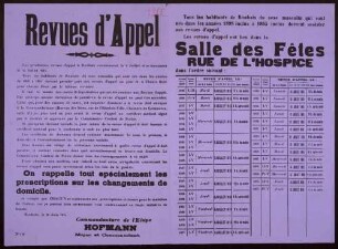 "Revues d'Appel" (Erfassung der männlichen Einwohner von Roubaix) (No. 118)