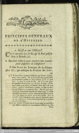Principes Généraux De L'Histoire