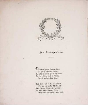 Zum Doctorjubiläum