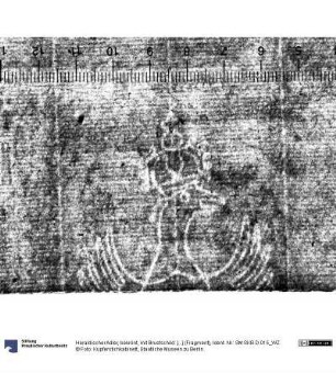Heraldischer Adler, bekrönt, mit Brustschild: [...] (Fragment)