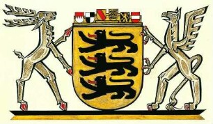 Entwurf für das große Landeswappen des Freiburger Graphikers und Heraldikers Bruno Schley