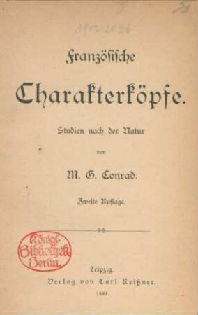 Französische Charakterköpfe : Studien nach der Natur