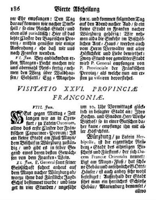 Visitatio XXVI. Provinciæ Franconiæ
