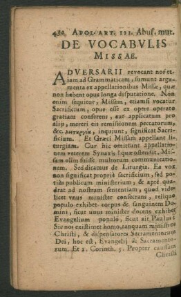 De Vocabulis Missae.
