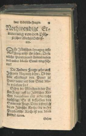 Nothwendige Erinnerung von den Päbstischen WechselSchrifften