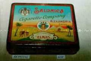 Blechdose für 100 Stück "SALONICA Cigarette Company ALEXANDRIA EGYPT 'ELMAS'"