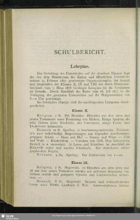 Schulbericht