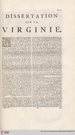 Dissertation sur la Virginie