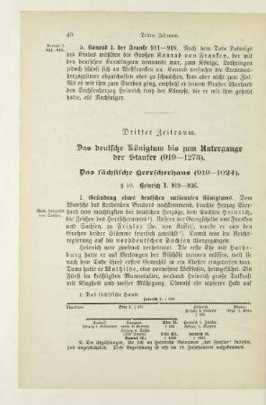 Dritter Zeitraum. Das deutsche Königtum bis zum Untergange der Staufer (919 - 1273)