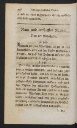 Neun und dreißigstes Kapitel. Von den Advokaten
