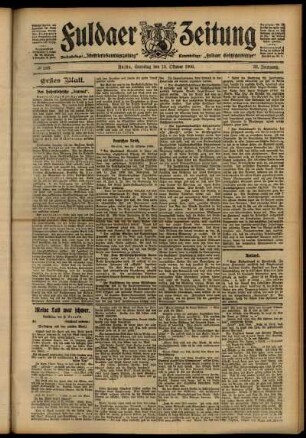 Erste Ausgabe vom Samstag, den 13. Oktober 1906.
