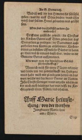 Auff Marie heimsuchung/ von der werthen Jungfrauen Maria ...