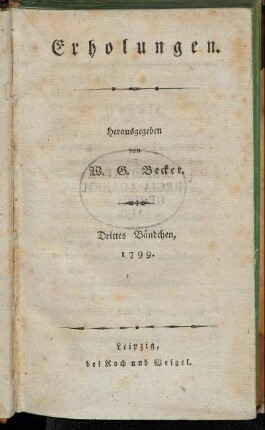Drittes Bändchen, 1799.