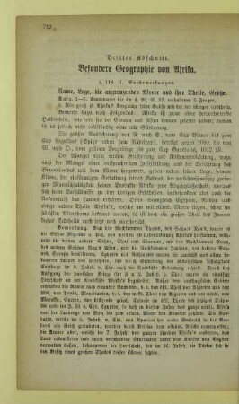 Dritter Abschnitt. Besondere Geographie von Afrika