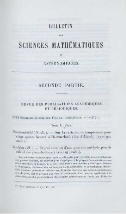 Revue des publications académiques et pèriodiques.