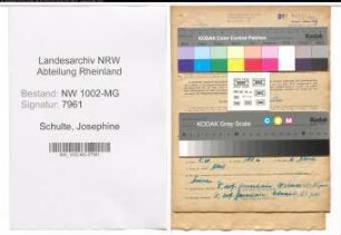 Entnazifizierung Josephine Schulte , geb. 21.05.1900 (Hausangest.)