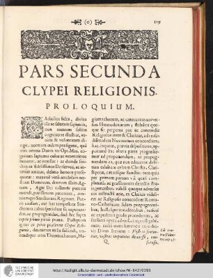 PARS SECUNDA CLYPEI RELIGIONIS
