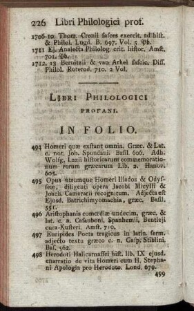 Libri Philologici Profani.