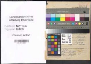 Entnazifizierung Anton Steimel , geb. 14.10.1898 (Sattler)