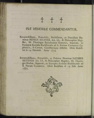 Piae memoriae commendatur