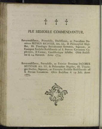 Piae memoriae commendatur