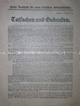 Tatsachen und Gedanken - Flugblatt zur Rechtfertigung der deutschen Kriegsziele ("Alldeutschtum")