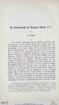 Die Reformversuche der Regierung Ludwigs XVI, 1