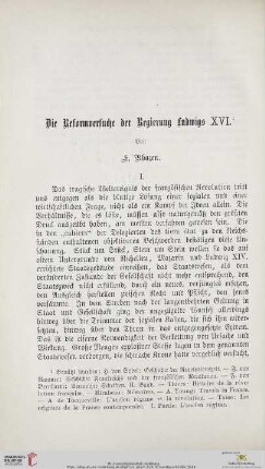 Die Reformversuche der Regierung Ludwigs XVI, 1