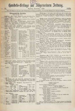 Allgemeine Zeitung. Handelsbeilage. 1879,5/8