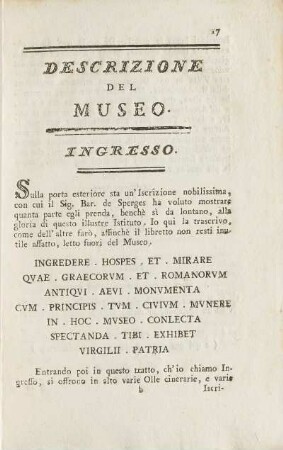 Descrizione Del Museo.