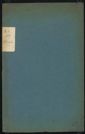 Fürstliche Sommerresidenz Schinkelwettbewerb 1886. Reisebericht Otto Scbmalz: Reisebericht