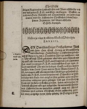 Historia vitæ & obitus Illustriss,Principis Ernesti.